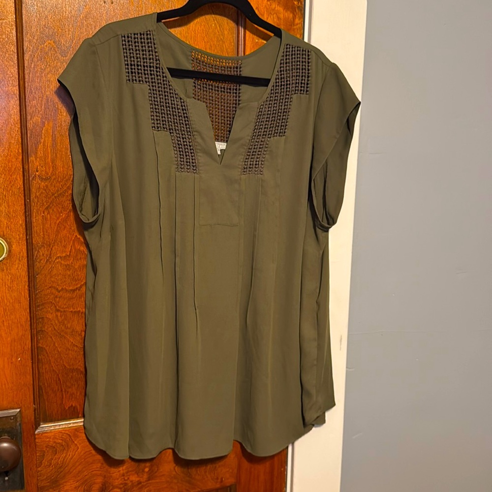 Olive Green Casual Top